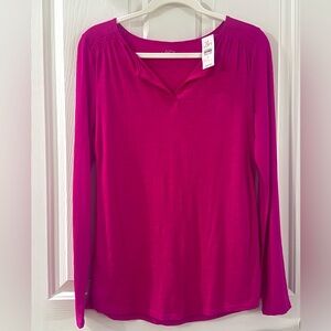 LOFT - Fuchsia Long Sleeve Shirt - NWT